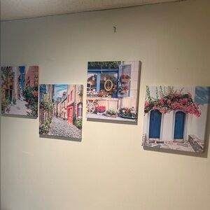 Set of Four Scenic Wall Art Canvases